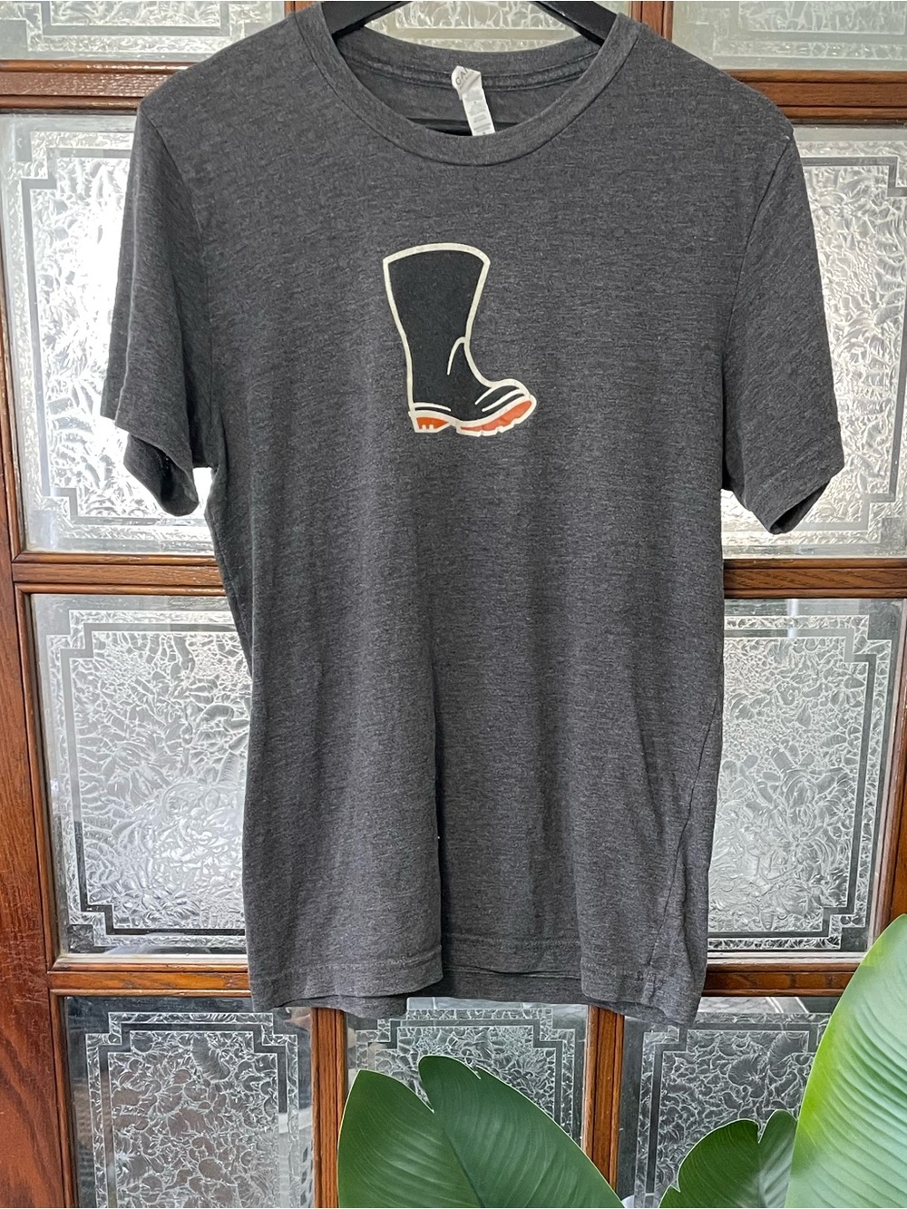 Bella Canvas Charcoal Short-Sleeve Tee with Wellington Boot Graphic